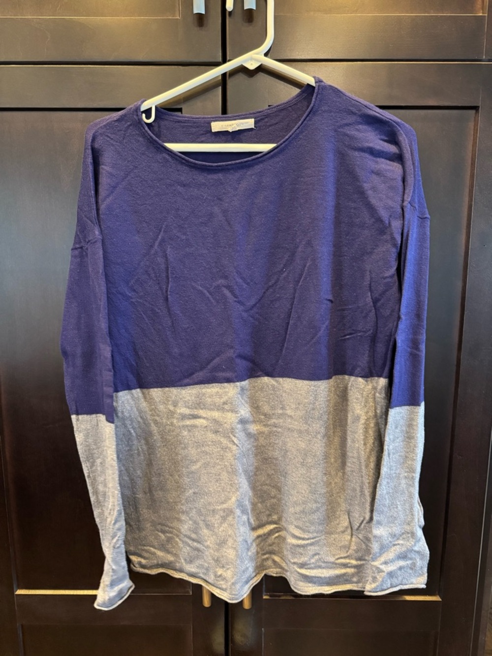 41 Hawthorn Purple and Gray Colorblock Crewneck Sweater